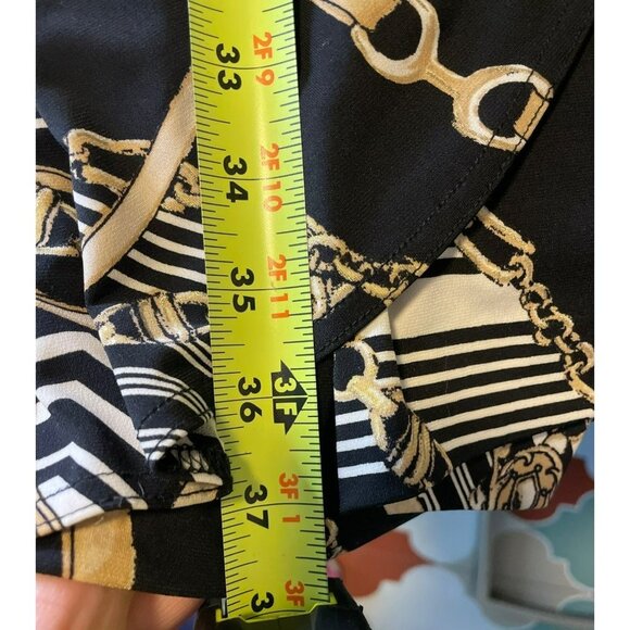 Cache Black Faux Wrap Horse Bit Fitted 3/4 Sleeve Dress Sz M - Picture 10 of 10